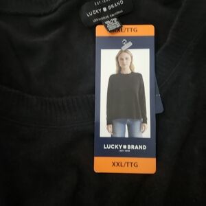 Lucky Brand Women's Black Crew Neck Sweater